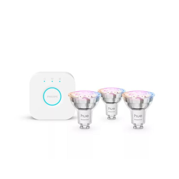 Philips hue essential gu10 4.7w 345lm, colored, 3-pack + bridge Philips hue essential gu10 4.7w 345lm, colored, 3-pack + bridge