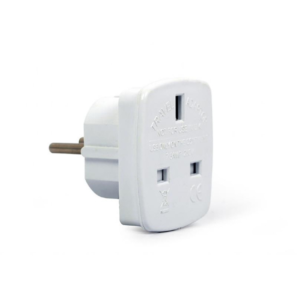 Reisiadapter gembird uk to eu schuko plug, 7.5 a