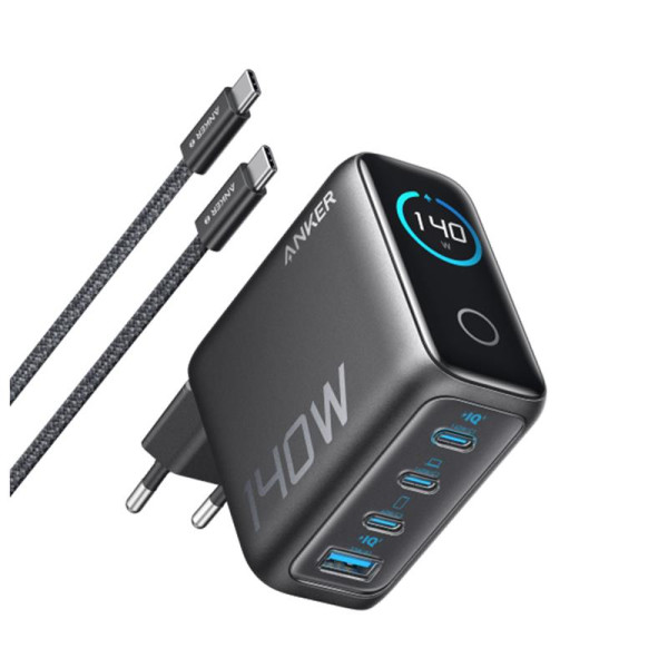 Ac adapter anker, gan, 4-port, pd 3.1, 5-20v/140w