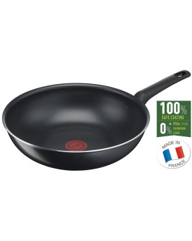 Tefal simple cook 28 cm vokkpann, aluminum, must