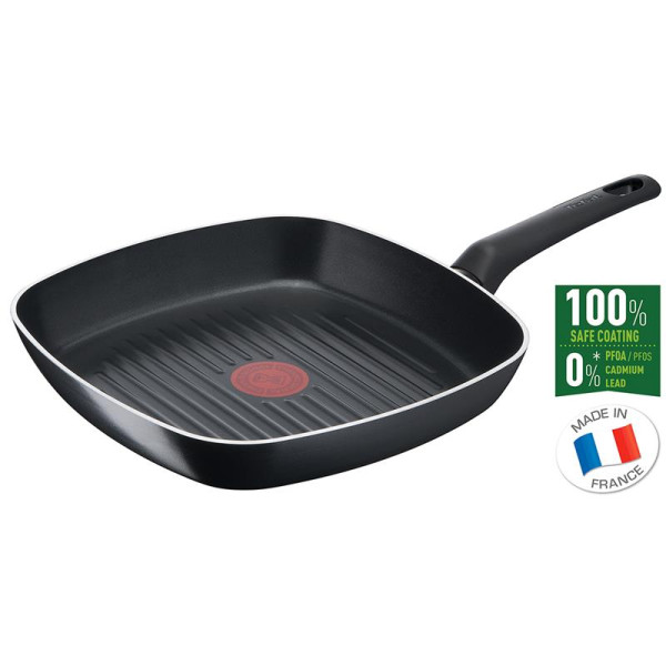 Tefal simple cook 26 x 26 cm grillpann, aluminum, must
