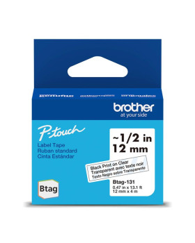 Lint brother btag131 12mm must/läbipaistev 4m Lint brother btag131 12mm must/läbipaistev 4m