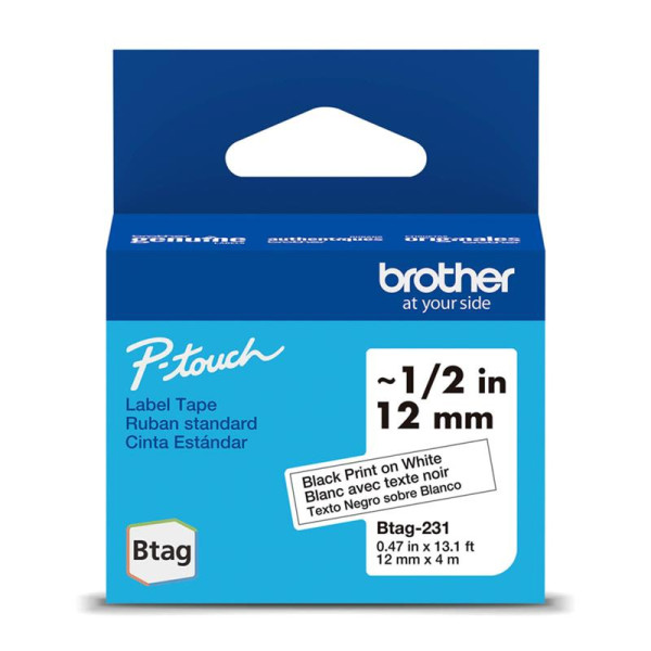 Lint brother btag231 12mm must/valge 4m