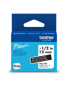 Lint brother btag335 12mm valge/must 4m