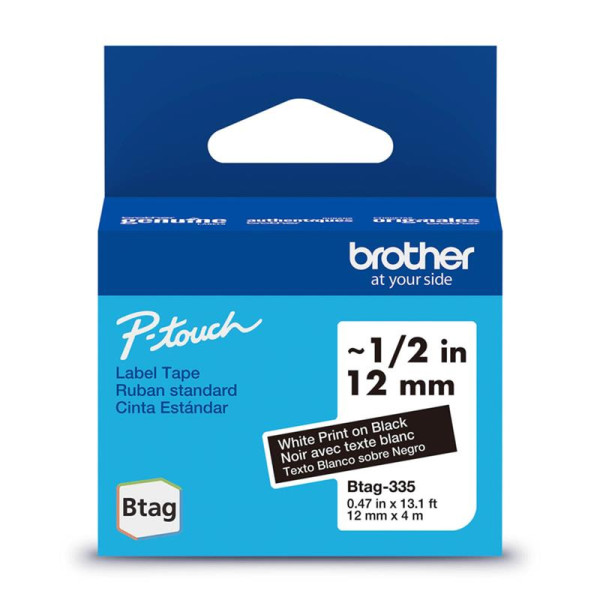Lint brother btag335 12mm valge/must 4m Lint brother btag335 12mm valge/must 4m