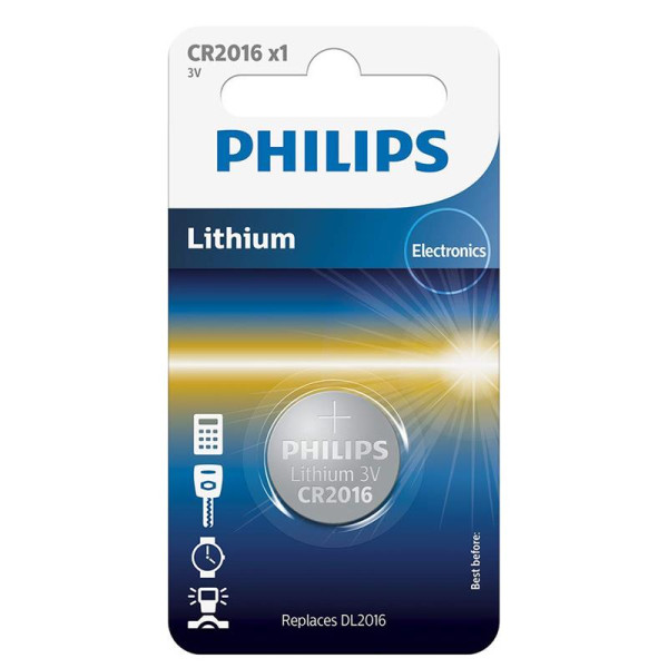 Patarei philips cr2016 3 v lithium