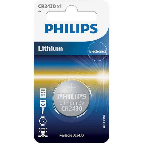 Patarei philips cr2430 3 v lithium