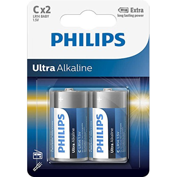 Patarei philips lr14e c  2 tk ultra alkaline