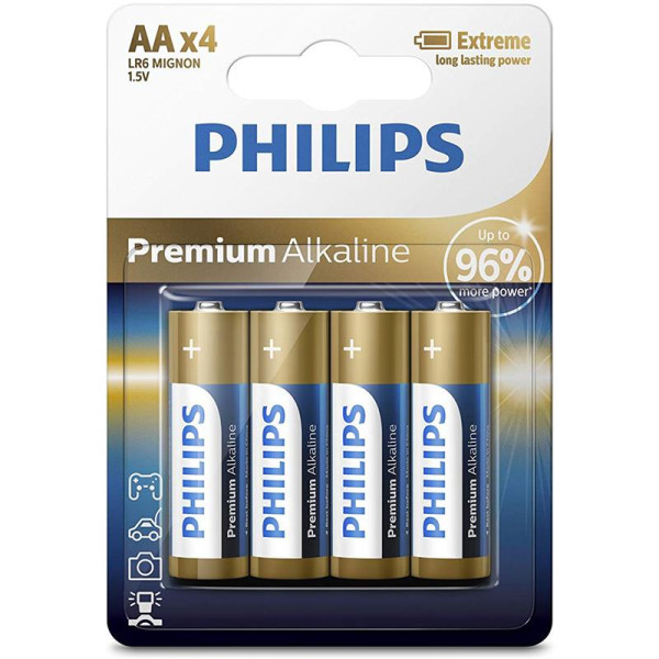 Patarei philips lr6m aa 4 tk premium alkaline