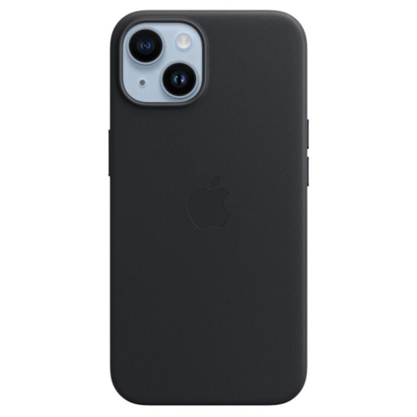 Iphone 14 leather case with magsafe - midnight