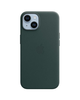 Iphone 14 leather case with magsafe - forest green