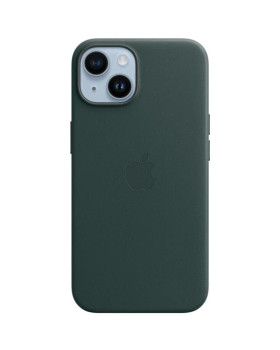 Iphone 14 leather case with magsafe - forest green