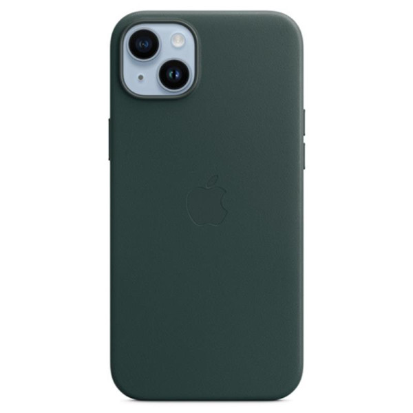 Iphone 14 plus leather case with magsafe - forest green