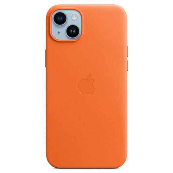 Iphone 14 plus leather case with magsafe - orange