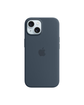 Iphone 15 silicone case with magsafe - storm blue