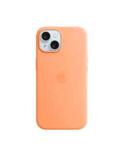 Iphone 15 silicone case with magsafe - orange sorbet