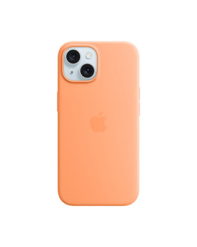 Iphone 15 silicone case with magsafe - orange sorbet