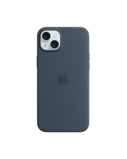 Iphone 15 plus silicone case with magsafe - storm blue