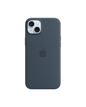 Iphone 15 plus silicone case with magsafe - storm blue