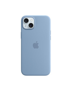 Iphone 15 plus silicone case with magsafe - winter blue
