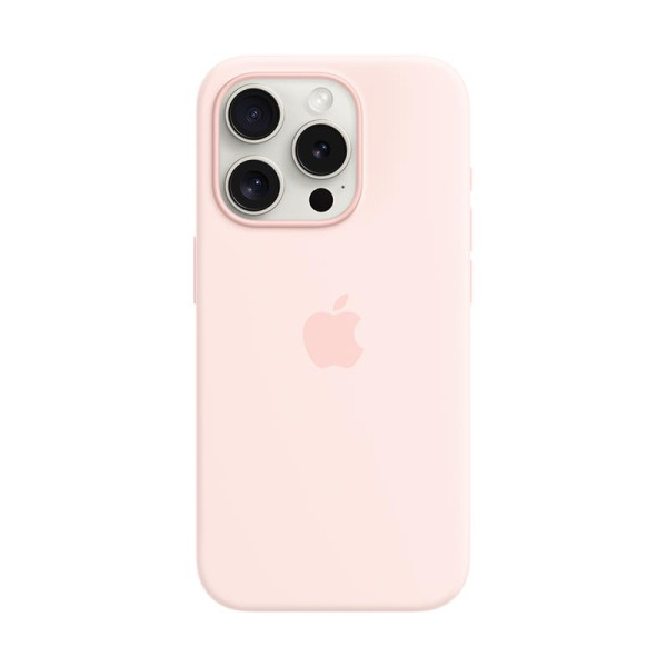 Iphone 15 pro silicone case with magsafe - light pink