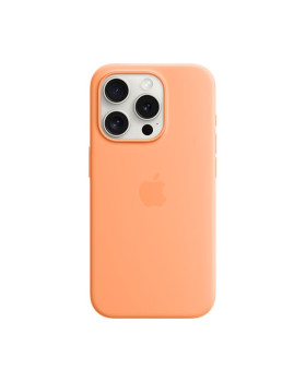 Iphone 15 pro silicone case with magsafe - orange sorbet
