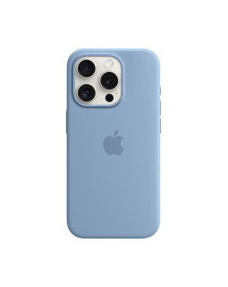 Iphone 15 pro silicone case with magsafe - winter blue