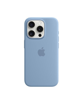 Iphone 15 pro silicone case with magsafe - winter blue