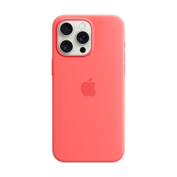 Iphone 15 pro max silicone case with magsafe - guava