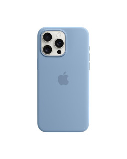 Iphone 15 pro max silicone case with magsafe - winter blue