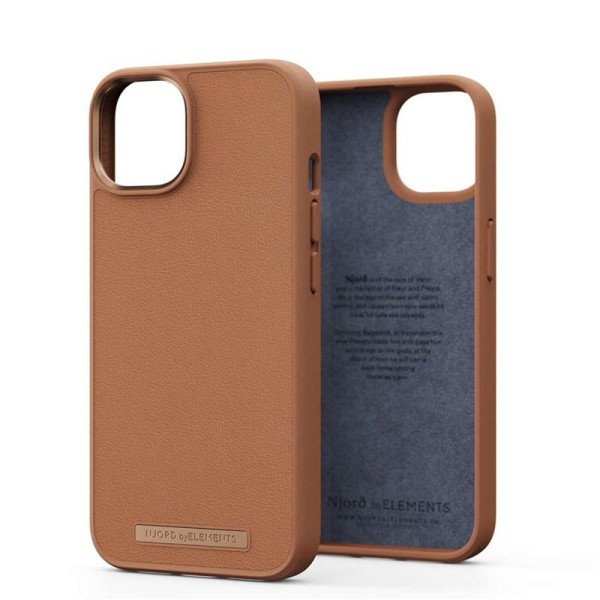 Njord  genuine leather case for iphone 14 (cognac)