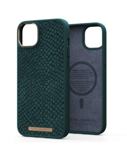 Njord  salmon leather magsafe case iphone 14 plus (green)