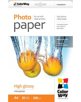 Fotopaber colorway a4, 200 g/m², 20 lehte, läikiv