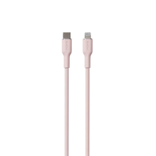 Kaabel puro soft usb-c/lightning 1,5m, roosa