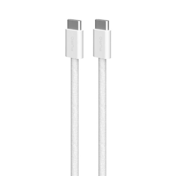 Kaabel puro braided usb-c/usb-c 60w, 1.5m, white