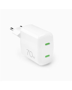 Vooluadapter puro gan 70w 2xusb-c, white Vooluadapter puro gan 70w 2xusb-c, white
