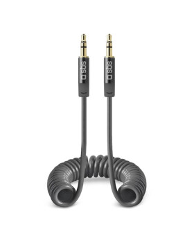 Cable sbs coiled 3,5mm/3,5mm 25-130cm black