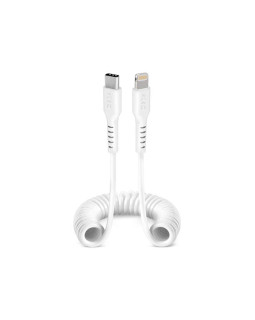 Cable sbs coiled usb-c/lightning 17-100cm white