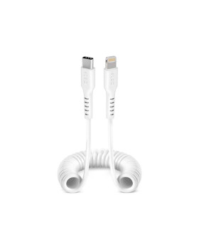 Cable sbs coiled usb-c/lightning 17-100cm white