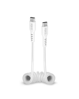 Cable sbs coiled usb-c/usb-c 17-100cm white