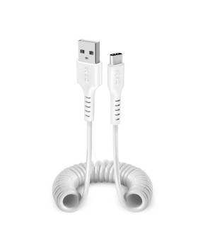Cable sbs coiled usb/usb-c 17-100cm white