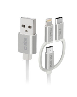 Cable sbs 3-in-1 usb/usb-c/microusb/lightning 1,2m