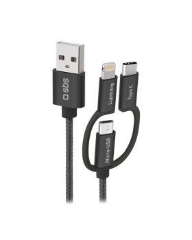 Cable sbs 3-in-1 usb/usb-c/microusb/lightning 1,2m Cable sbs 3-in-1 usb/usb-c/microusb/lightning 1,2m