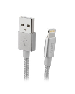 Cable sbs braided usb/lightning 1m silver