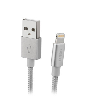 Cable sbs braided usb/lightning 1m silver