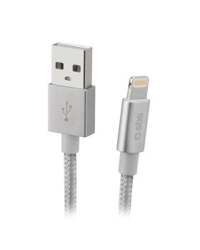 Cable sbs braided usb/lightning 1m silver Cable sbs braided usb/lightning 1m silver