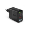 Charger sbs gan 65w, 2xusb-c + usb, lcd, black