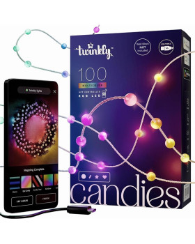 Twinkly candies – 100 pearl-shaped, clear wire, usb-c