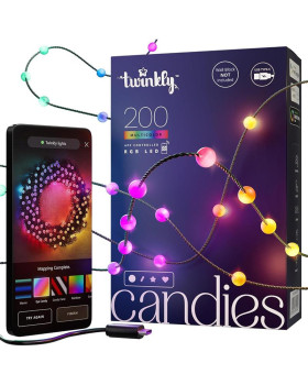 Twinkly candies – 200 pearl-shaped, green wire, usb-c