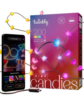 Twinkly candies – 200 star-shaped, green wire, usb-c Twinkly candies – 200 star-shaped, green wire, usb-c